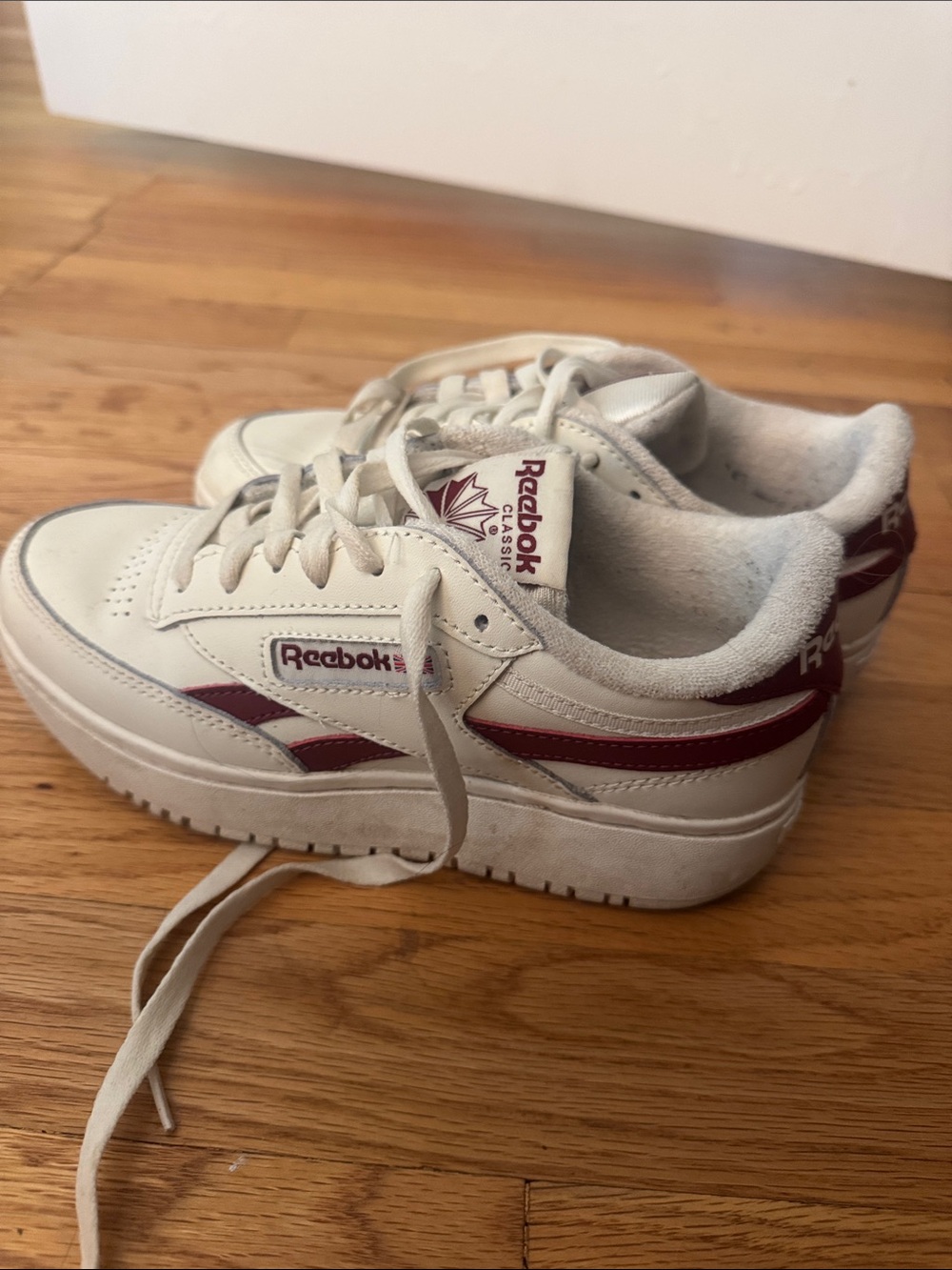 Reebok women’s  Sneakers in White and Burgundy